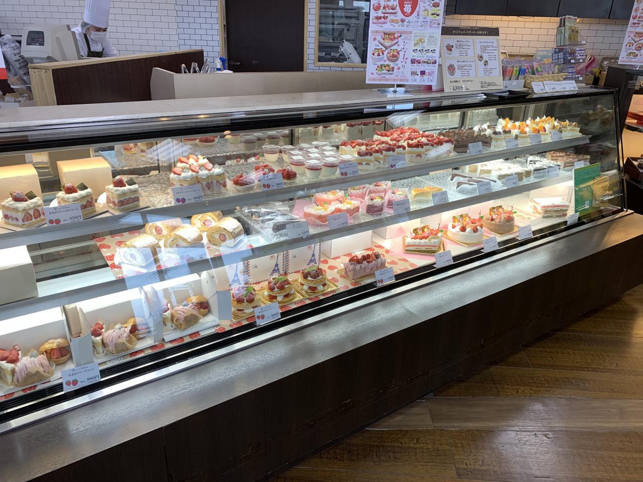 今日のケーキケース 和生菓子のケース 田川のお菓子屋みこの森スイーツファクトリー みこの森スイーツファクトリー